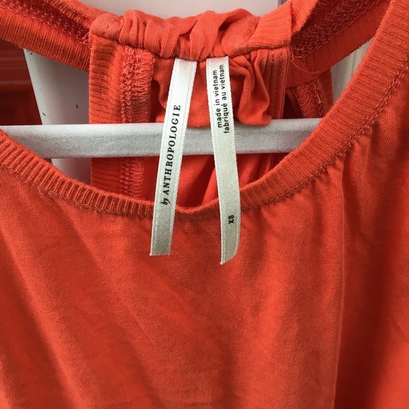 ANTHROPOLOGIE Twist Halter Tank Orange  Womans Pima cotton Size XSmall - Picture 7 of 10